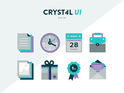 Icons for Cryst4l UI blue flat free grey icons purple ui