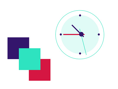 Playing with some colours clock flat green icon purple red