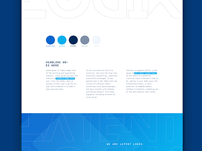 Brand identity drafts - defining overall feel artificial intelligence blue clean geometric gradient monospaced font science