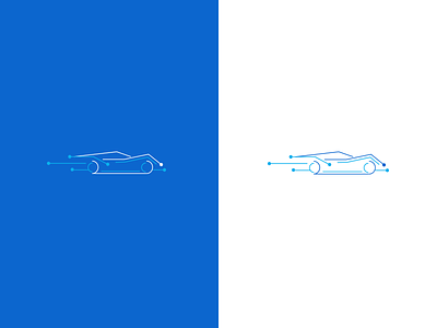 Logo in the works ai blue cars nodes sketches