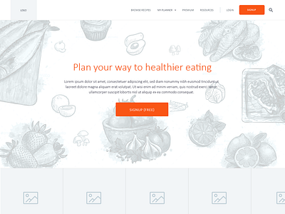 Meal planner wireframes