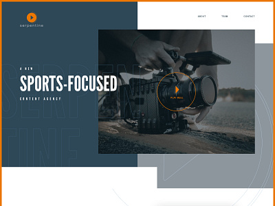 Homepage for a new content agency homepage masculine fonts one page website orange sports content agency video
