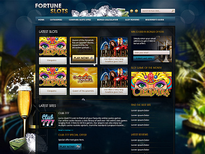 Fortune Slots blue blur champagne fortune games gold green slots