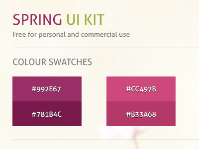 Spring UI Kit fuschia green spring ui ui kit web ui kit