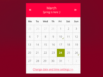 Surprise :) calendar clean green pink red