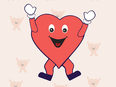 Happy Heart adobe illustrator cc adobe photoshop cc happy face heart red smile uiuxdesign