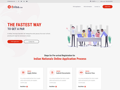 Landing page for PAR Visa