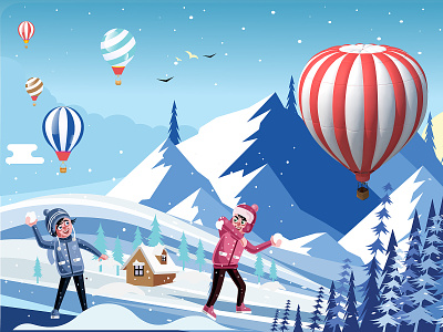 Ballooning with Enjoying childerns balloon bluesky childern colorado mountains hotairballoon house play snow