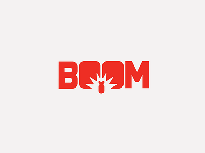 BOOM bomb boom explosion logo negativespace red