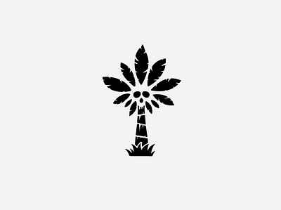 Cococranicum coco death logoe negativespace palm skull tropical