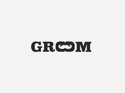 Groom barber shop groom grooming logo moustache negativespace