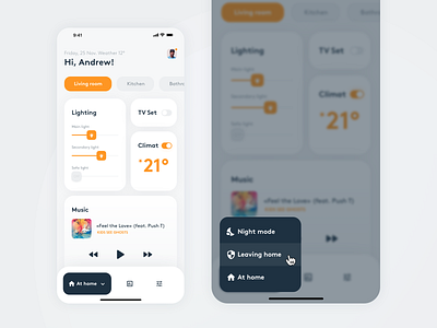 Smart Home App app concept design flat interaction minimal mobile app mobile app design mobile design mobile ui smart home smarthome ui user experience design user inteface user interface design ux visual interface