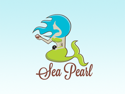 Sea Pearl - Customizable Logo logoforsale mermaid mermaid logo woman sea pearl