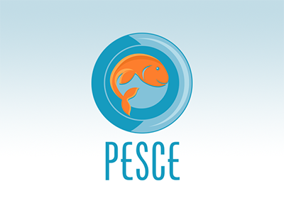 Pesce - Customizable Logo blue customizable logo fish orange restaurant logo seafood restaurant
