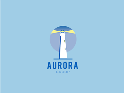Aurora blue corporate logo customizable logo insurance logo real estate logo yellow
