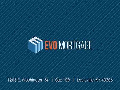 Evo Mortgage Business Card blue branding businesscard finance mortgages orange stationary