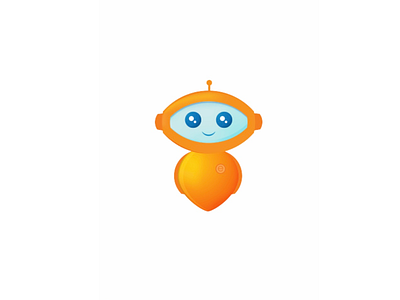 Evo Robot android. digital marketing blue branding business mascot mortgage orange