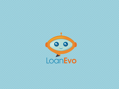 LoanEvo Logo android blue logo marketing online services orange robot