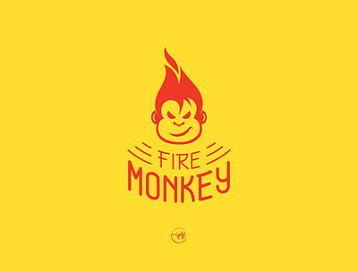 fire monkey app branding character color design dribbble fire icon illustration logo monkey monkey logo typography vector