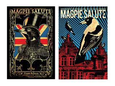 Magpie Salute European tour posters birds branding design illustration music poster