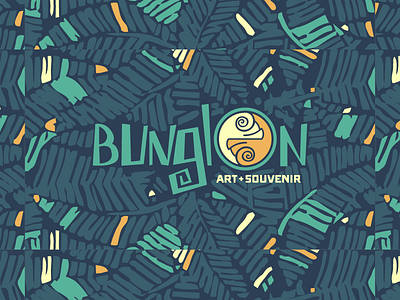 Bunglon-Art+Souvenir artshop branding chameleon logo palm tropical