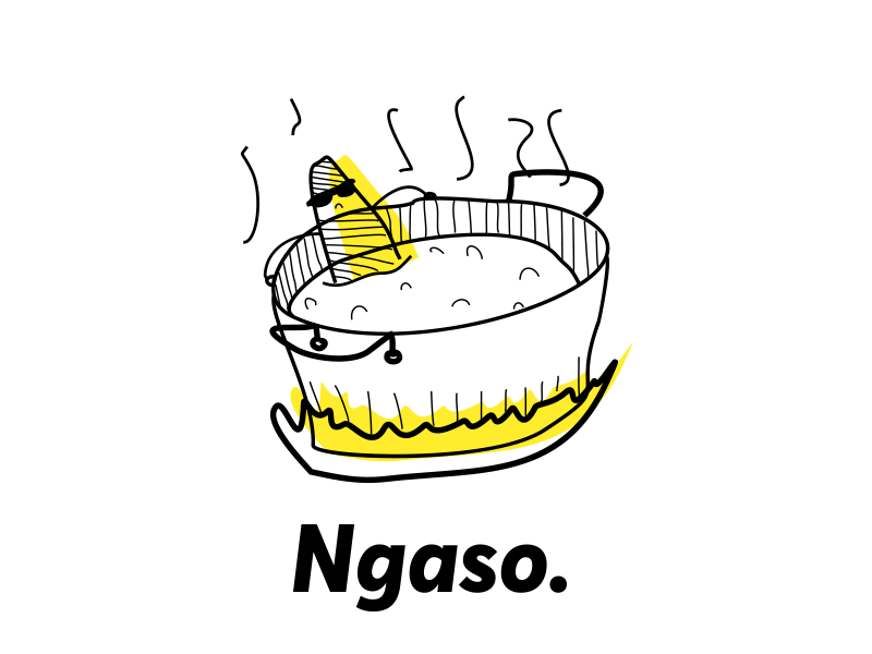 Ngaso! animation black cassavas infographic lanting ngaso white yellow