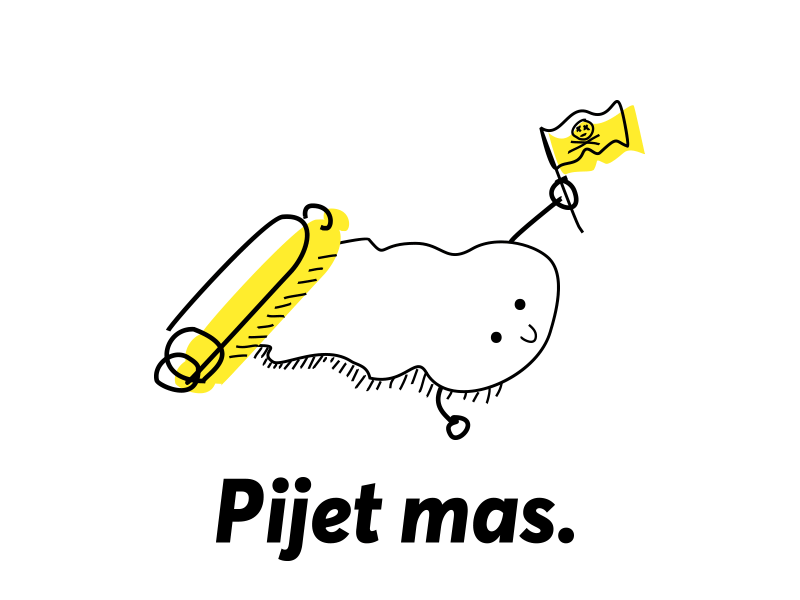 Pijet mas. animation black cassavas infographic lanting massage pijet white yellow