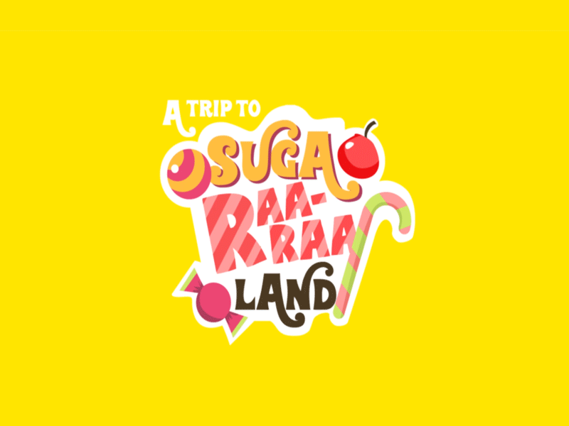 A Trip To Suga Rara Land animation candy design flat land motion pastel sweet trip