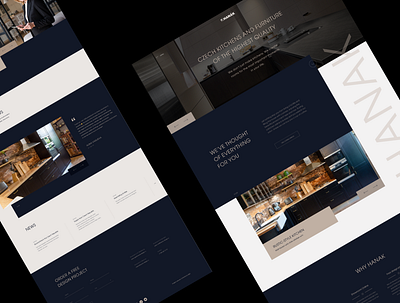 Architectural promo landing for HANAK architect architecture branding dark design figma figmadesign icon interior interior architecture interior design minimal typography ui ux web