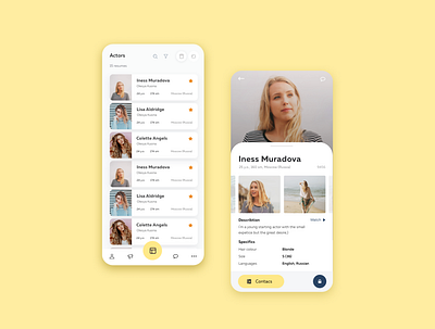 Mobile App for Actor Search app design ios iphone x mobile mobile app ui ux