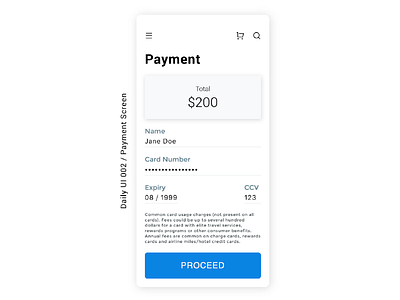 Daily UI 002 / Payment Screen daily ui payment screen ui ui ux