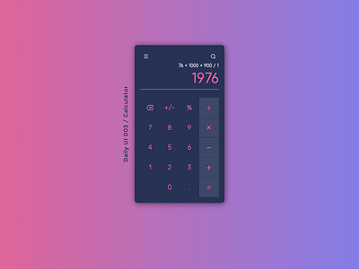Daily UI 003 / Calculator calculator design gradient layout ui ui design web
