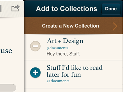 Scribd App - Collections Screen iphone mobile photoshop scribd