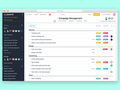 Asana app redesign by Matt Bond for Asana on Dribbble