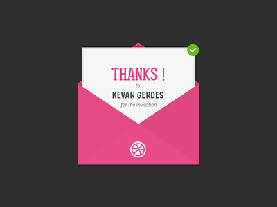 Thanks Kevan ! envelop flat design minimal thanks