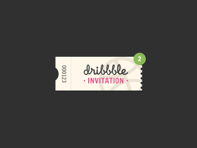 2 Dribbble Invites dribbble flat design invitation invite minimal