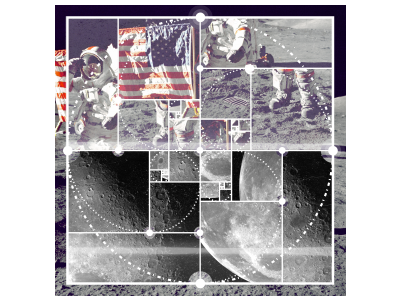 Moon Landing And Orbit Poster astronaut goldenratio moon moonlanding nasa