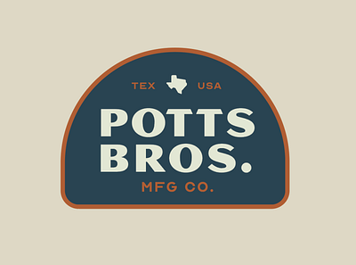 Potts Bros branding design flat illustration logo texas