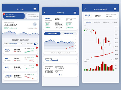 Stock Portfolio App - Mobile mobile ui stock market user interface