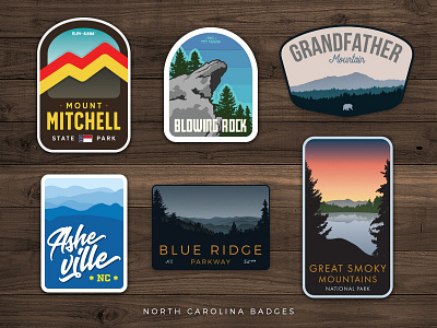 North Carolina Badges badges mountains north carolina outdoors