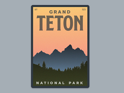 Grand Teton National Park badge badge mountains national park outdoors