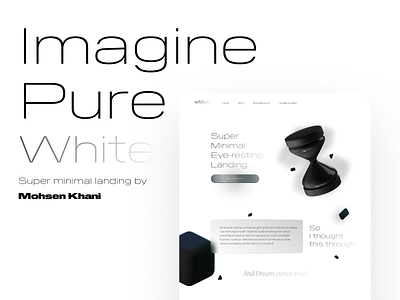 Pure white landing 3d landing landingdesign minimal website white