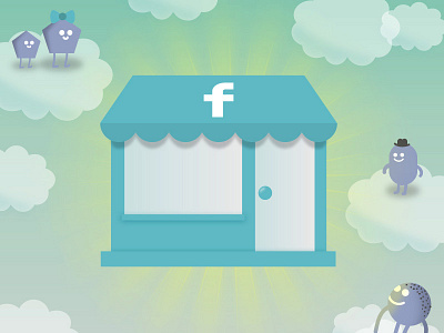 Facebook Store facebook icon illustration landing page shop shoppers store vector web