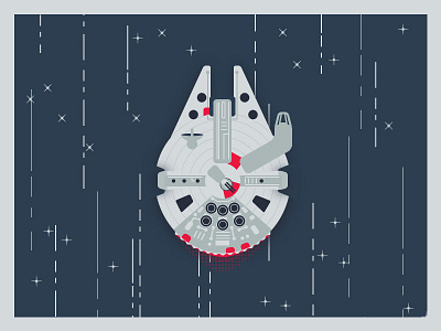 Millennium Falcon falcon flat han illustration millennium solo spaceship star wars