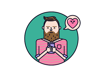 People love this app app beard dude flat love mobile user