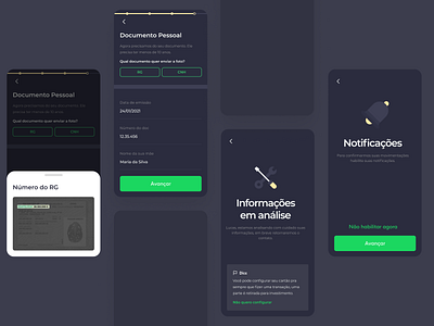 Dark Mode Financial App app dark mode dark theme dark ui finance finance. fintech green ios mobile money responsive ui ux