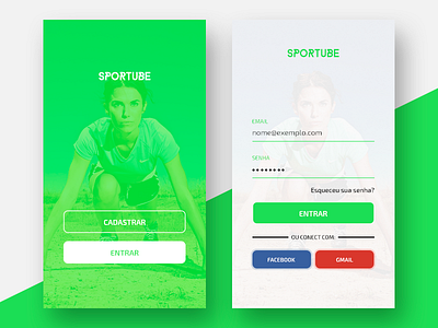 Sportube App Design app green profile social sport ui ux