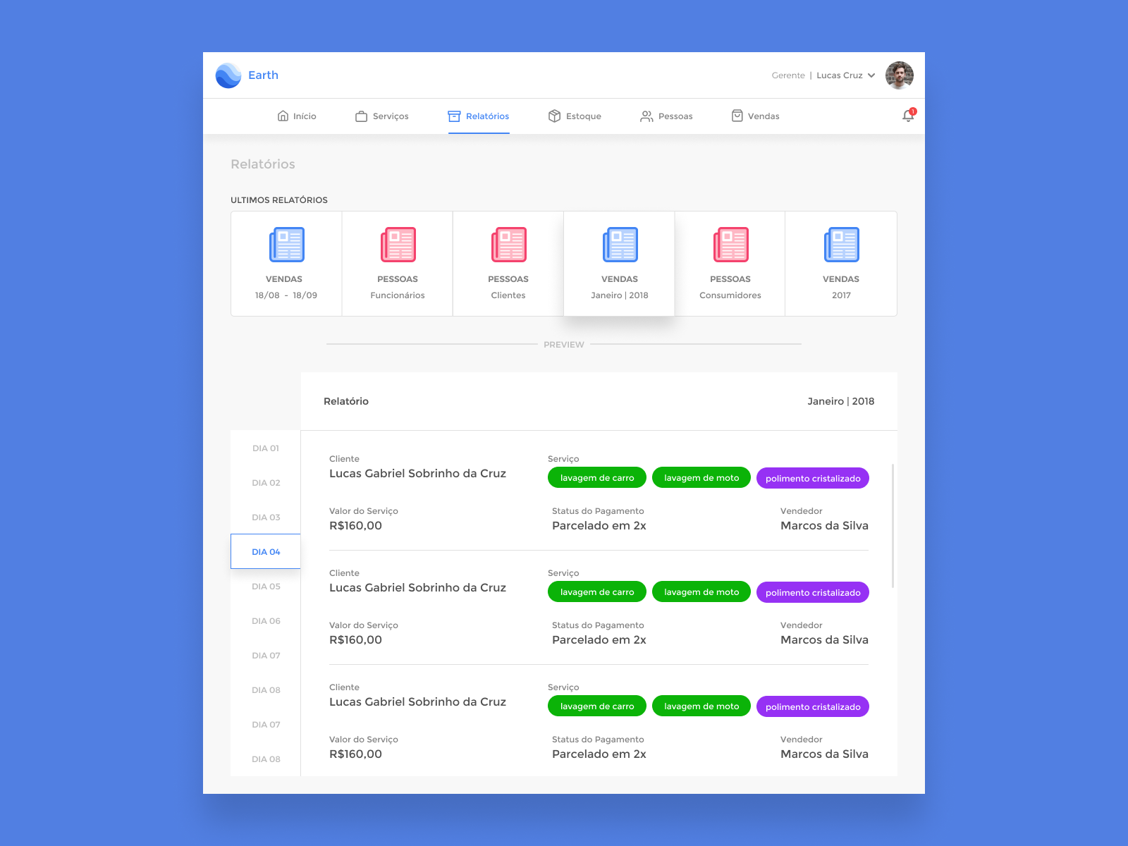 Dashboard - Archives by Lucas Cruz on Dribbble