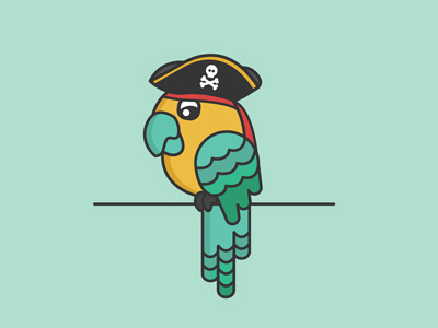 Gasparilla Parrot bird gasparilla icon parrot pirate tampa teal vector