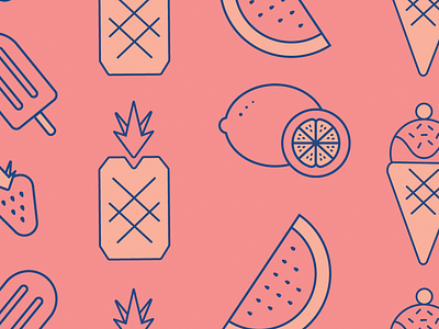 Summer x Pattern flatdesign fruit icons summer treats